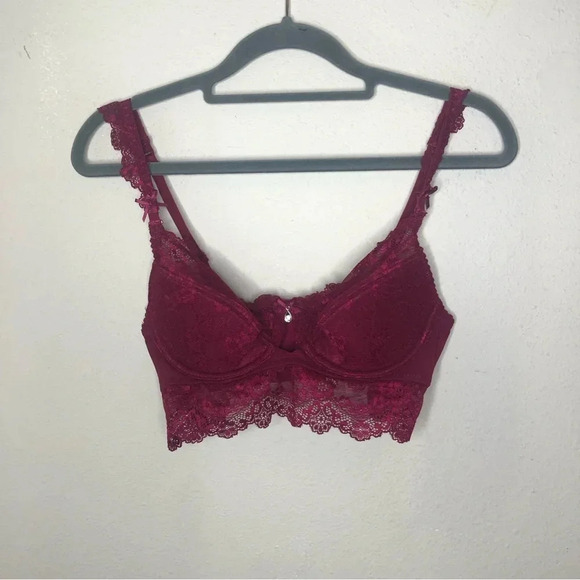 NWT Varsbaby Burgundy Lace Bra with Underwire Size 34C - Picture 1 of 5